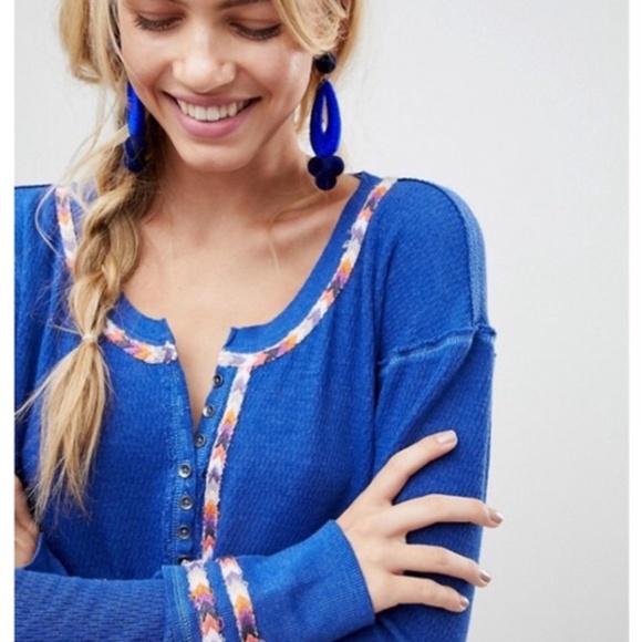 Free People Tops - New Free People Rainbow Thermal Long Sleeve Shirt